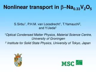 Nonlinear transport in  Na 0.33 V 2 O 5