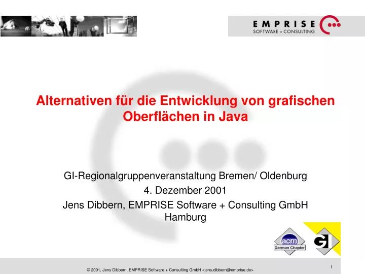 alternativen f r die entwicklung von grafischen oberfl chen in java
