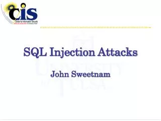 SQL Injection Attacks John Sweetnam