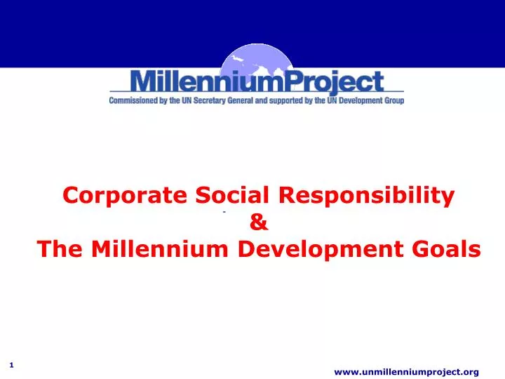 corporate social responsibility the millennium development goals