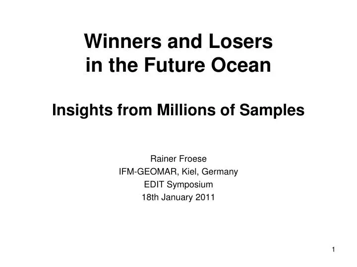 winners and losers in the future ocean insights from millions of samples