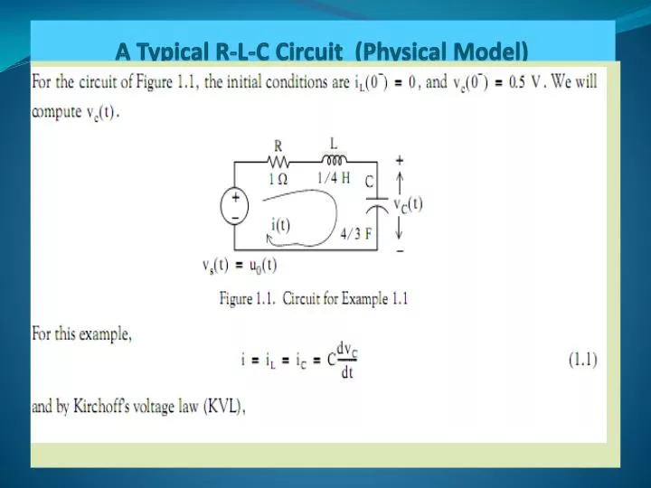 a typical r l c circuit physical model