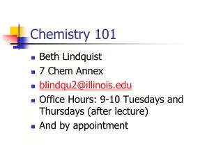 Chemistry 101