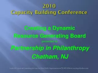 2010 Capacity Building Conference