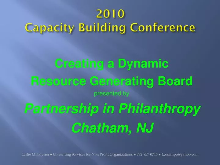 2010 capacity building conference