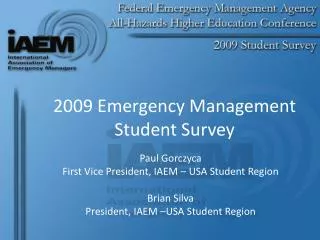 2009 Emergency Management Student Survey