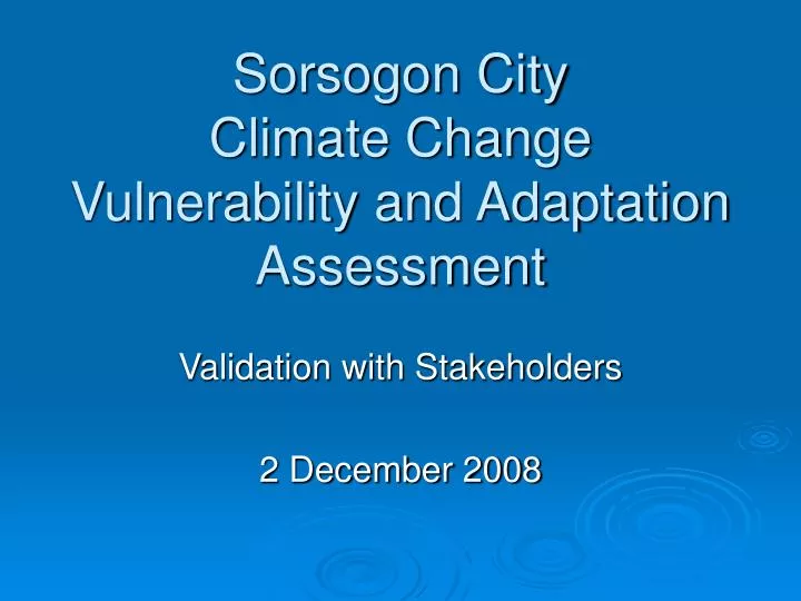 sorsogon city climate change vulnerability and adaptation assessment