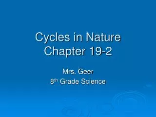 Cycles in Nature Chapter 19-2
