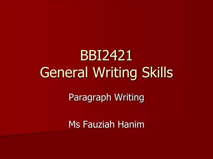 bbi2421 general writing skills