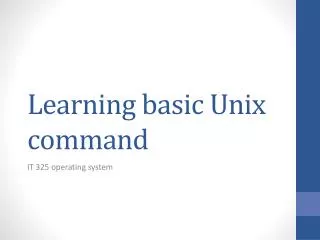 Learning basic Unix command