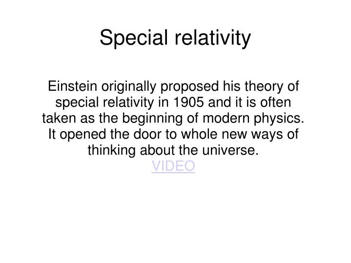 special relativity