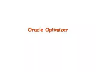 Oracle Optimizer