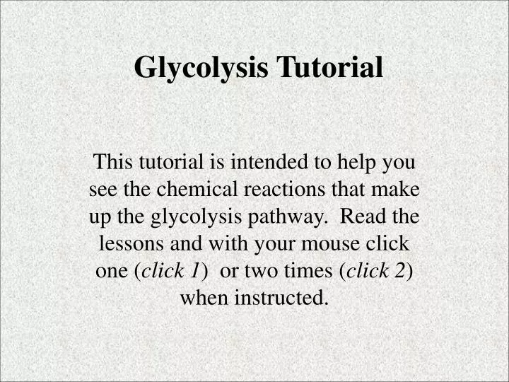 glycolysis tutorial