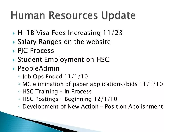 human resources update