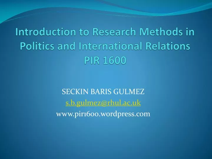 research methods in international relations