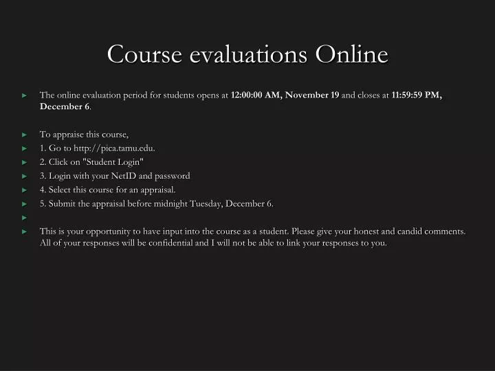 course evaluations online