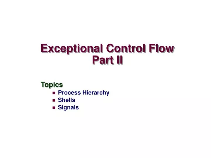 exceptional control flow part ii