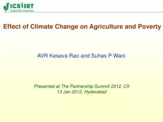Effect of Climate Change on Agriculture and Poverty