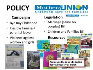 Bye Buy Childhood Flexible Families/ parental leave Violence against women and girls