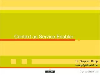 Context as Service Enabler