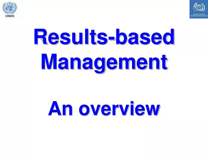 results based management an overview