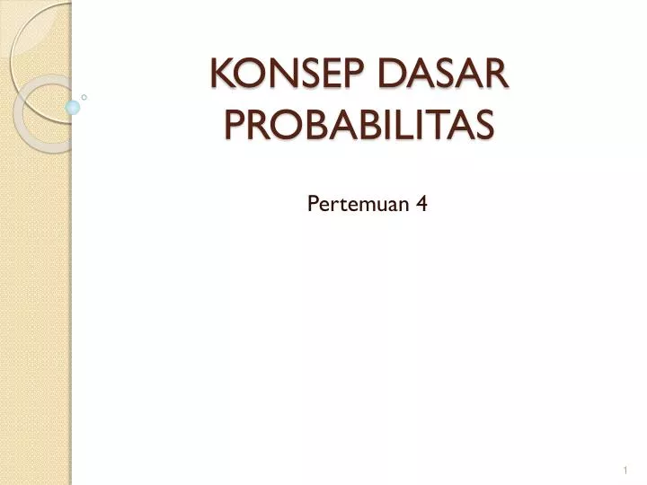 konsep dasar probabilitas
