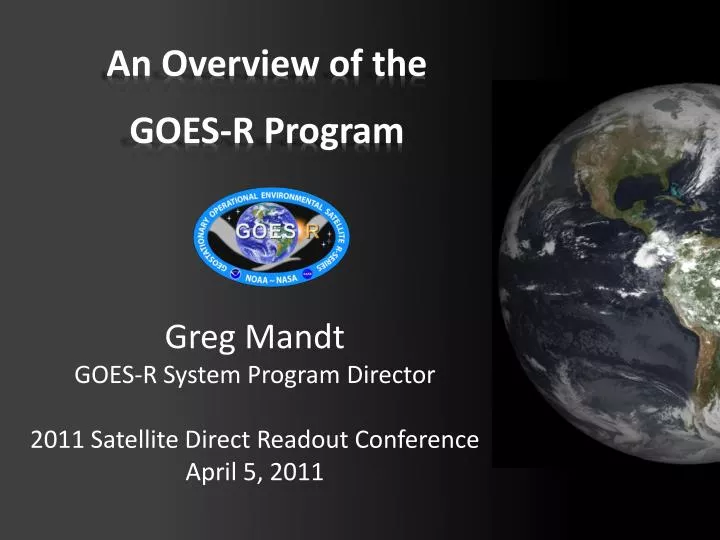an overview of the goes r program