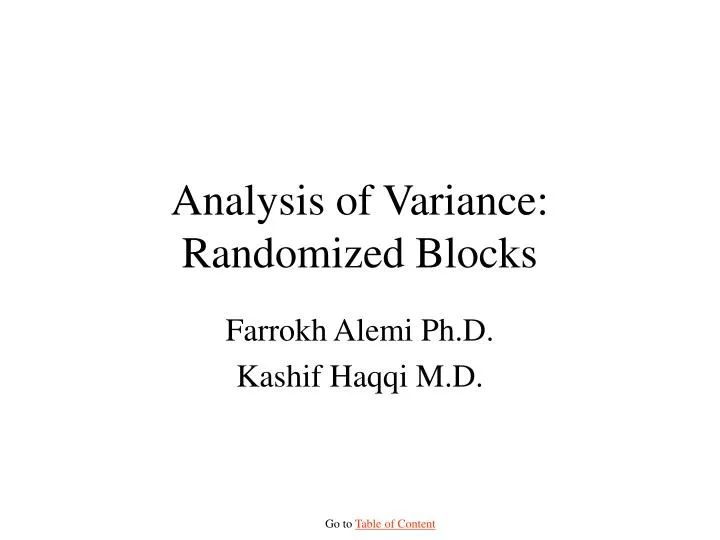 analysis of variance randomized blocks