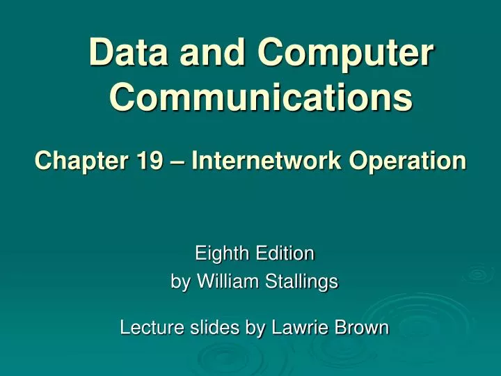 data and computer communications