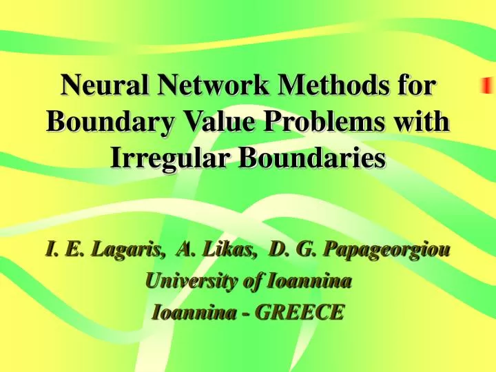 neural network methods for boundary value problems with irregular boundaries