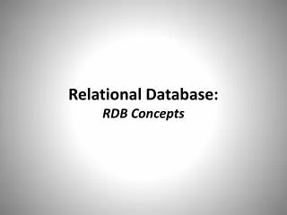 Relational Database: RDB Concepts