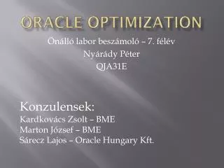 Oracle optimization
