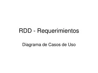 RDD - Requerimientos