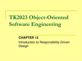 TK2023 Object-Oriented Software Engineering