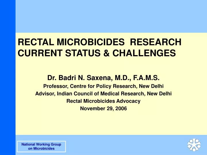 rectal microbicides research current status challenges