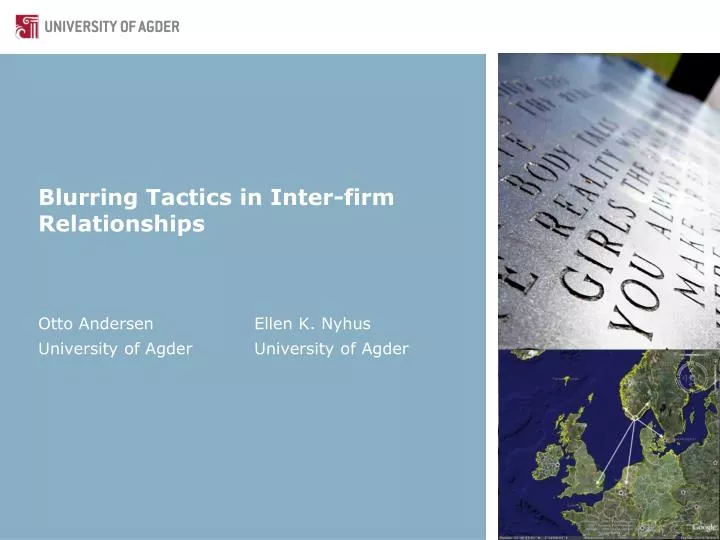 blurring tactics in inter firm relationships