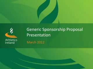 Generic Sponsorship Proposal Presentation
