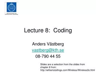 Lecture 8: Coding