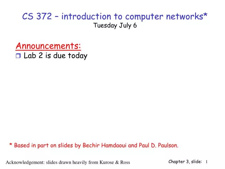 cs 372 introduction to computer networks tuesday july 6