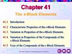 The s -Block Elements - slide 1