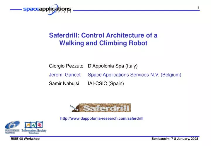 saferdrill control architecture of a walking and climbing robot
