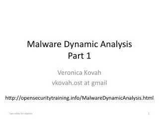 Malware Dynamic Analysis Part 1
