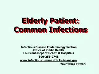 Elderly Patient: Common Infections