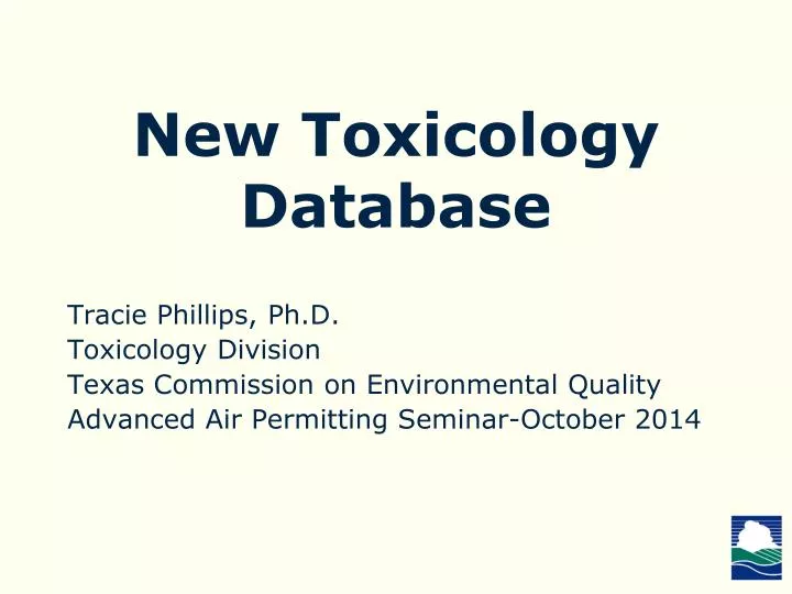 new toxicology database