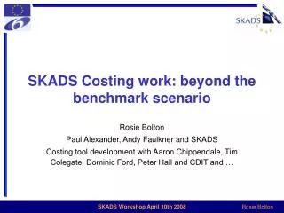 SKADS Costing work: beyond the benchmark scenario