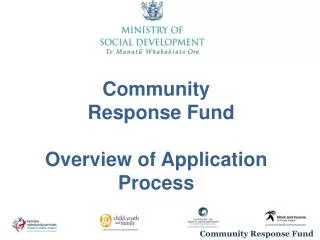 Community Response Fund Overview of Application Process