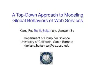 A Top-Down Approach to Modeling Global Behaviors of Web Services