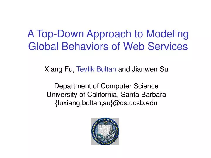 a top down approach to modeling global behaviors of web services