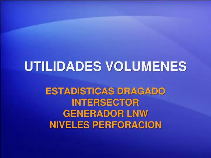 utilidades volumenes