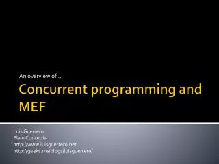 Concurrent programming and MEF